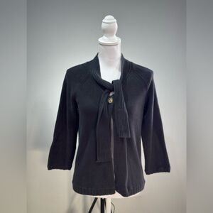 SALE! Black Talbots Single Button Sweater Size S EUC